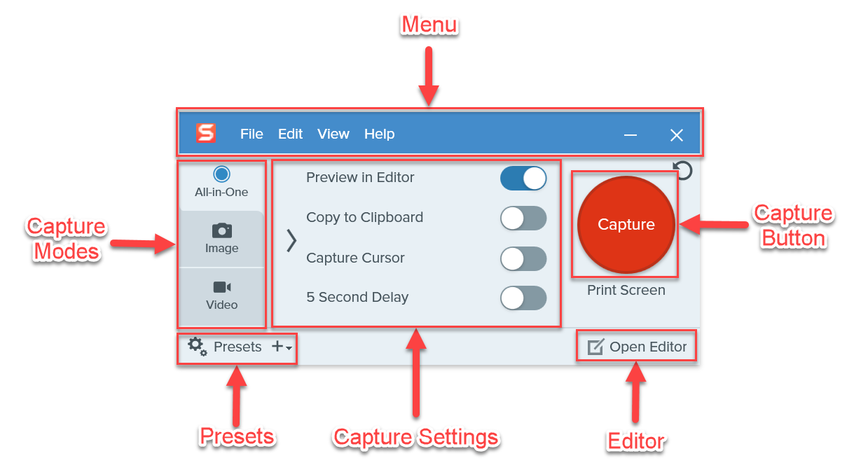 snagit capture scrolling window