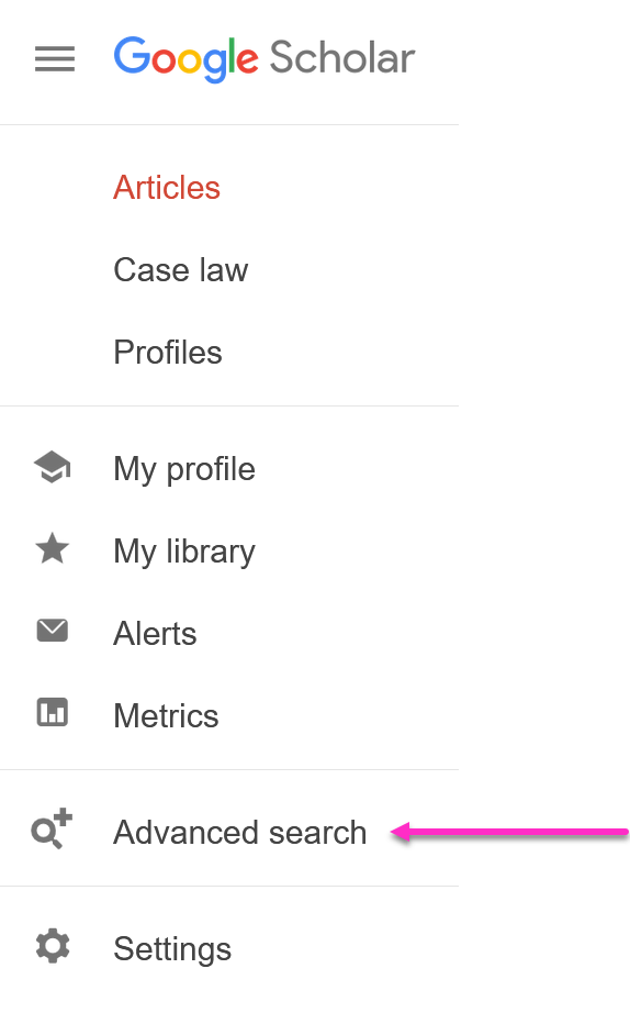 Google Scholar Advanced Search